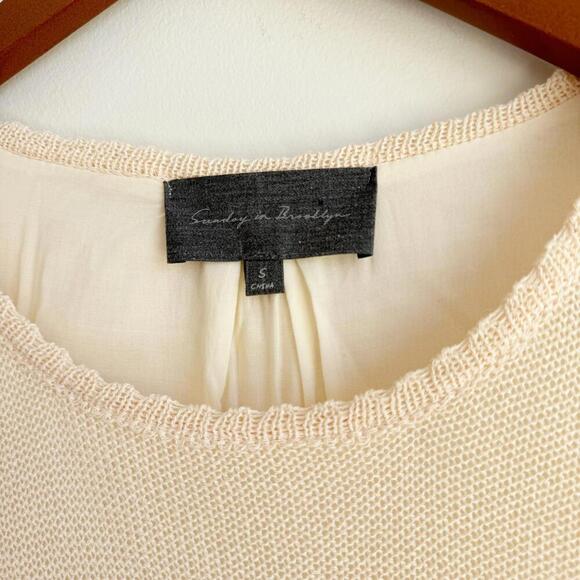Anthropologie Sunday In Brooklyn Fiona Sweater Top Cream Size S - Picture 3 of 9